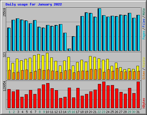 Daily usage for January 2022