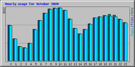 Hourly usage for October 2020