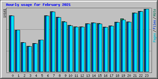 Hourly usage for February 2021